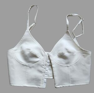 Zara small Chic White Bustier Top‎